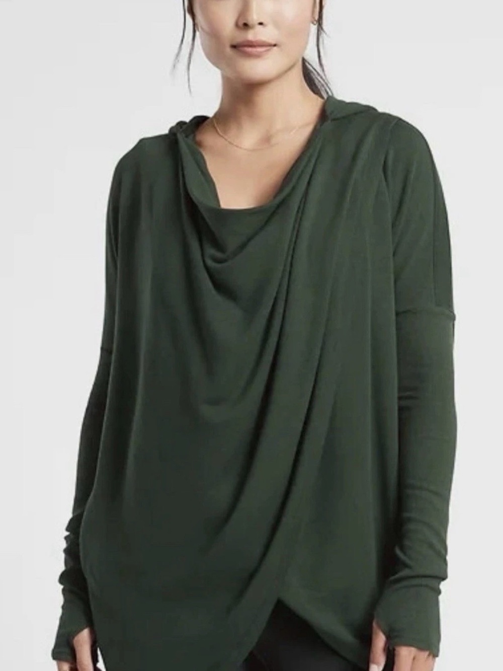 Athleta Dark Green Purana Hooded Top